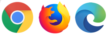 Chrome, Firefox and Edge logos